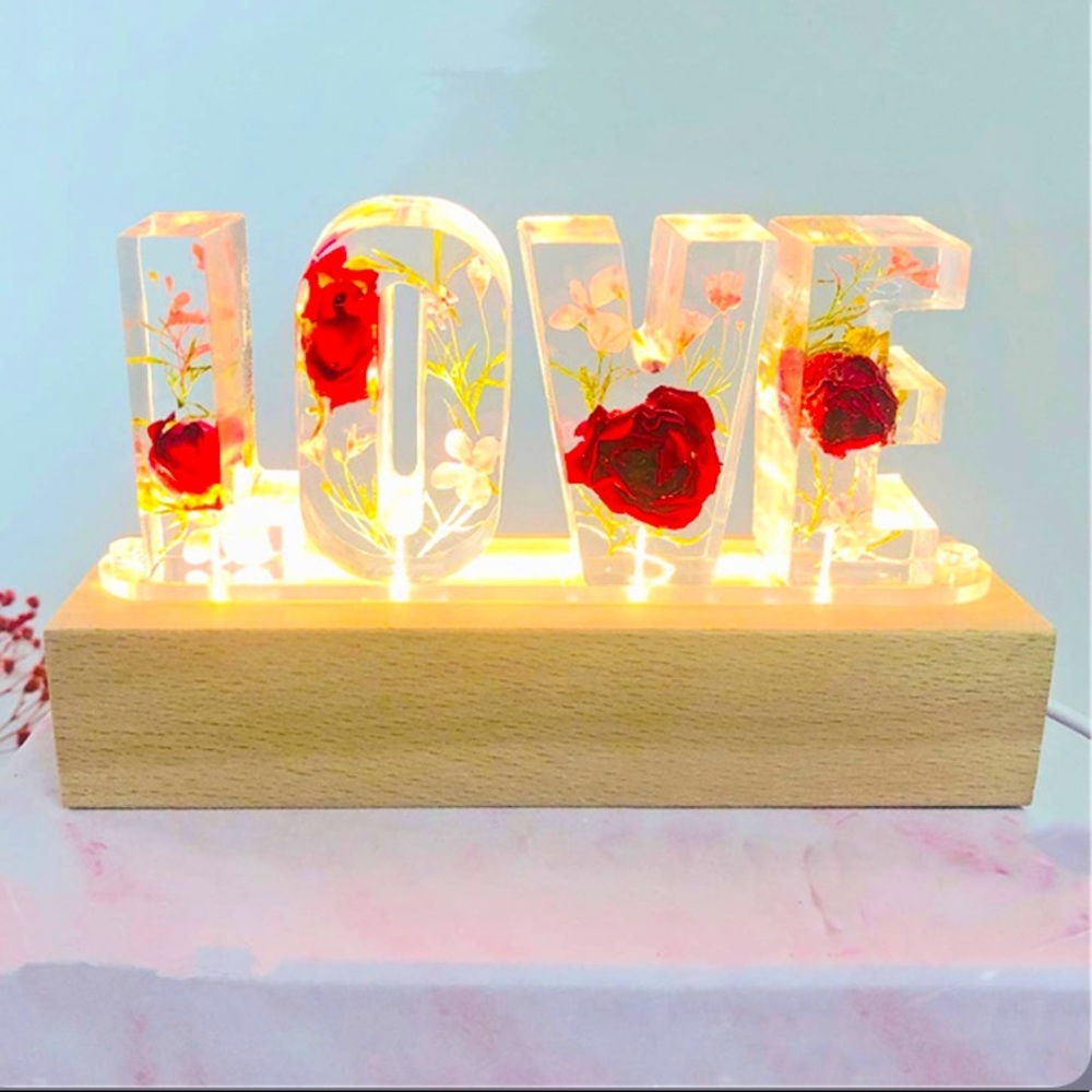 🌹💡 Cute custom floral word nightlight 💡🌹